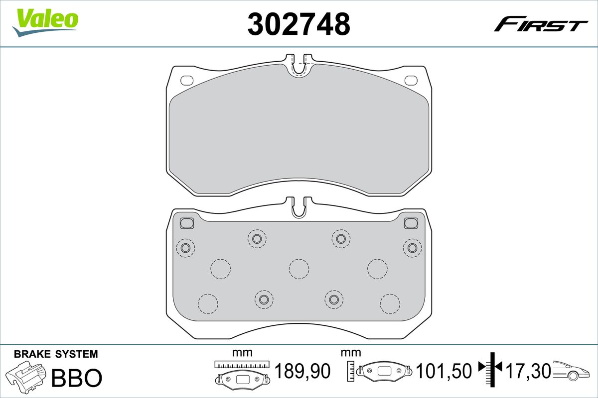 VALEO Fékbetét, mind 302748_VALEO